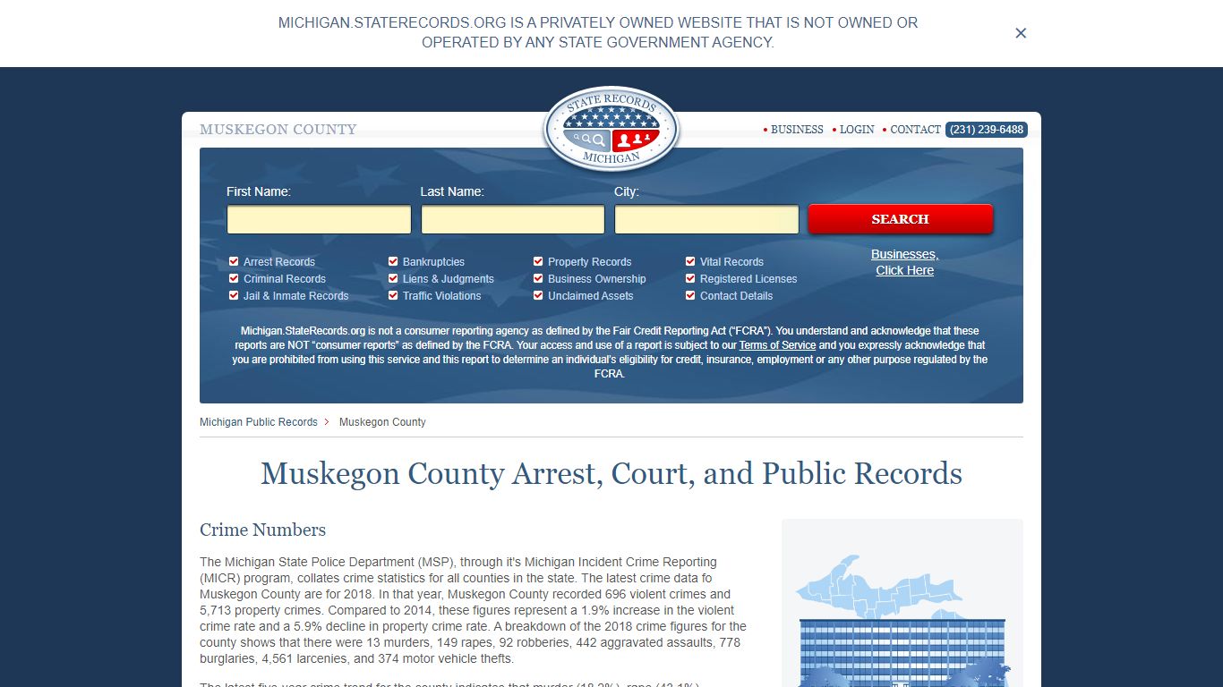 Muskegon County Arrest, Court, and Public Records