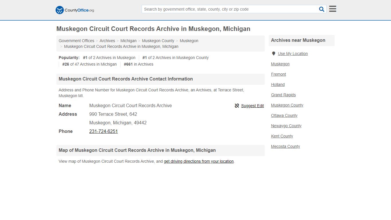 Muskegon Circuit Court Records Archive in Muskegon, Michigan