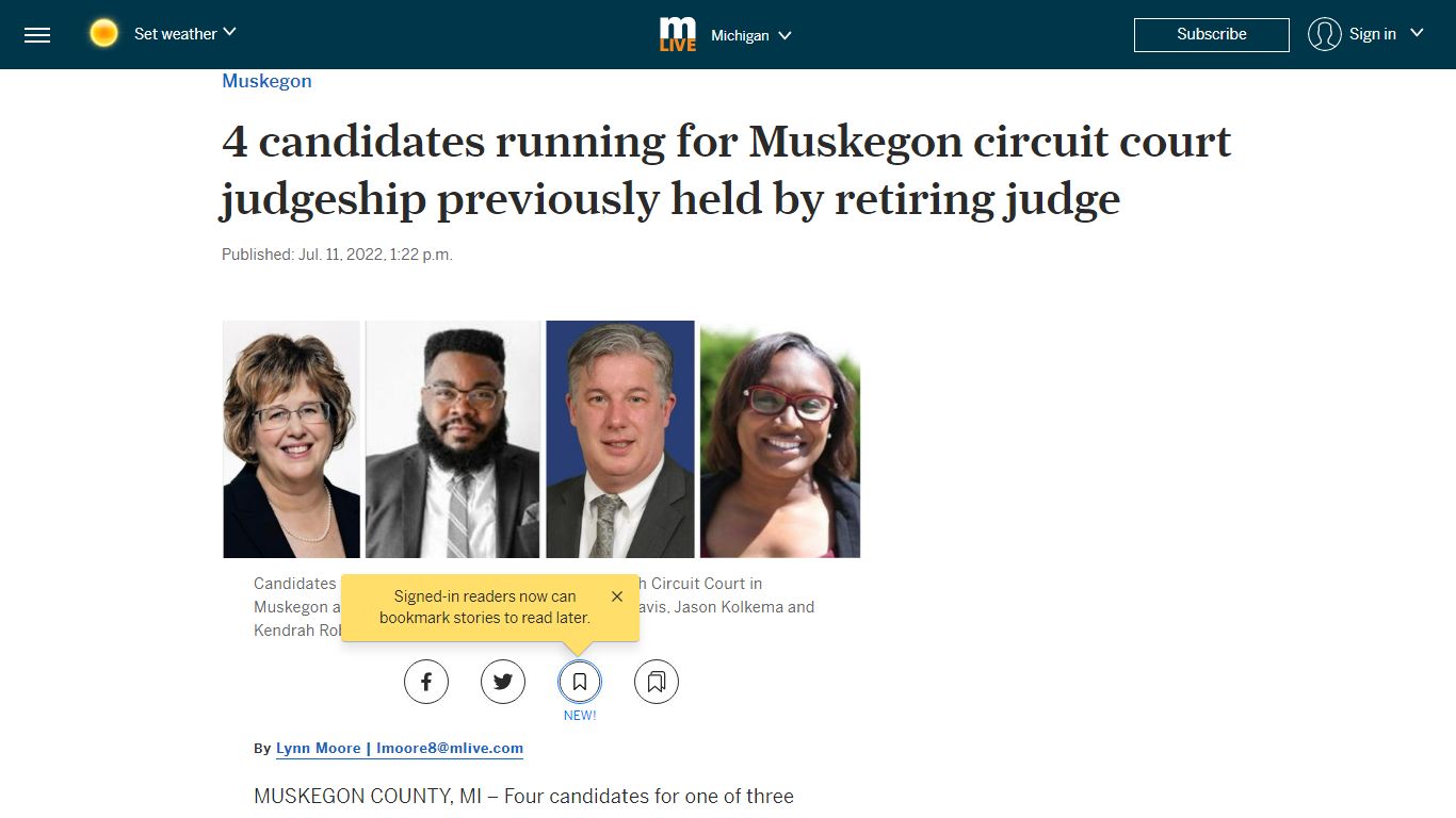 4 candidates running for Muskegon circuit court judgeship ... - mlive